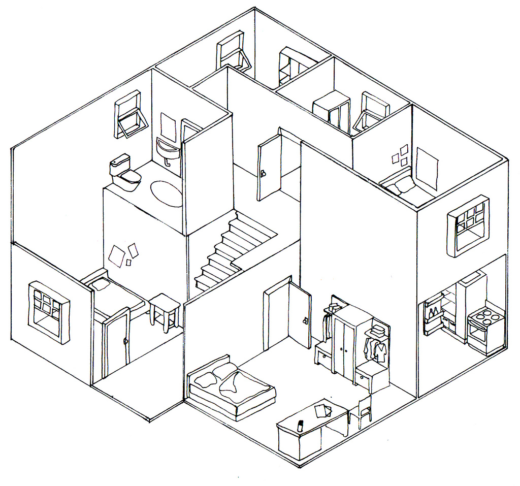 Plan Oblique And Isometric Technical Drawings